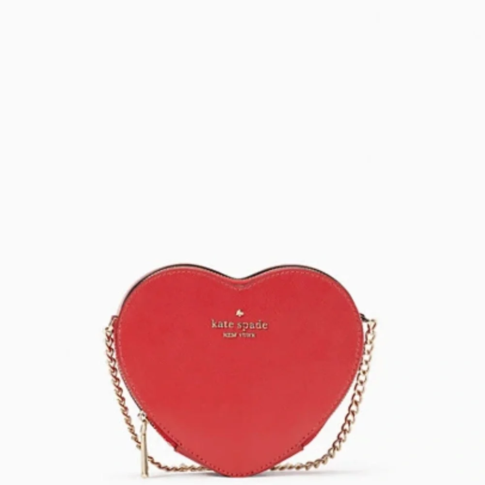 Kate spade new love shack mini heart crossbody bag cherry pepper red - Picture 1 of 4